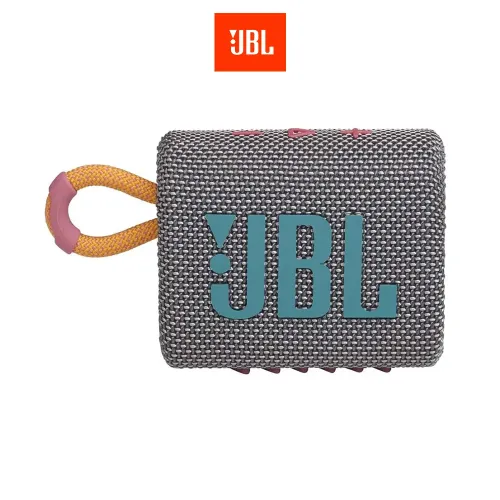 Parlante bluetooth JBL Go 3 potencia 4.2W, resistente al agua IPX7, hasta 5 horas de reproducción, gris