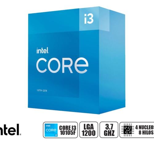 PROCESADOR INTEL CORE I3 10105F 3.7 GHZ HASTA 4.4 GHZ, 6MB, 4 NUCLEOS, LGA 1200
